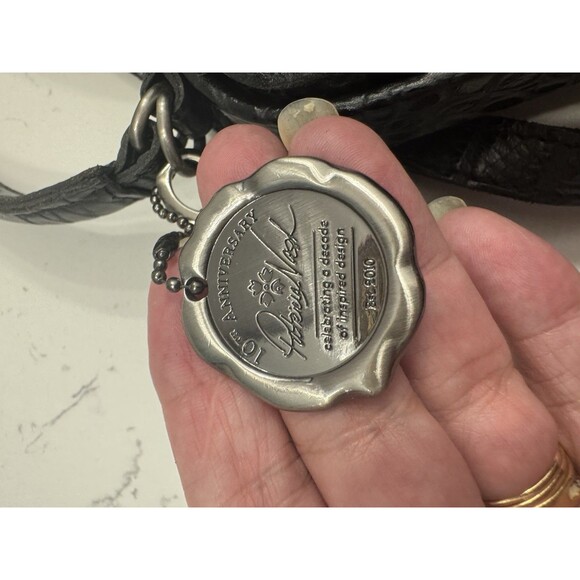 Patricia Nash Leather Crocodile Embossed Nela Frame Tote Black 10th Anniversary - Picture 12 of 16